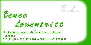 bence lowentritt business card